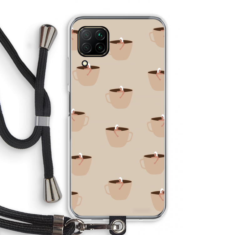 Morning coffee: Huawei P40 Lite Transparant Hoesje met koord