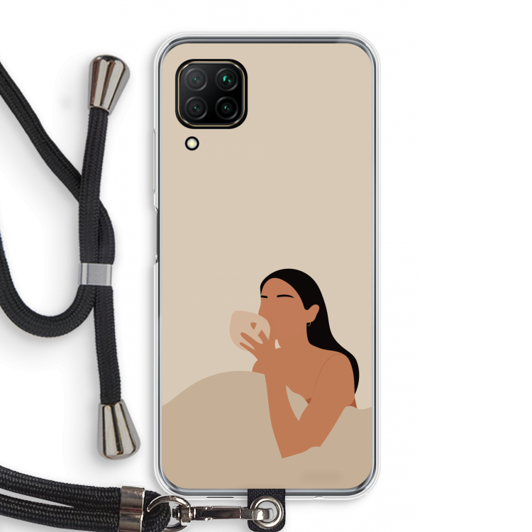 Fresh coffee: Huawei P40 Lite Transparant Hoesje met koord