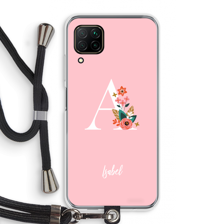 Pink Bouquet: Huawei P40 Lite Transparant Hoesje met koord