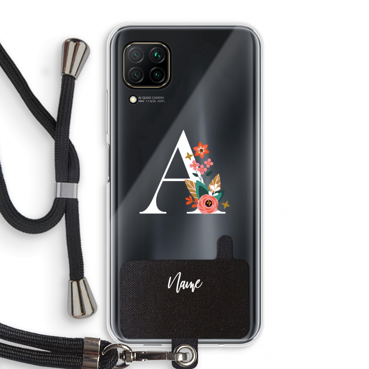 Pink Bouquet: Huawei P40 Lite Transparant Hoesje met koord