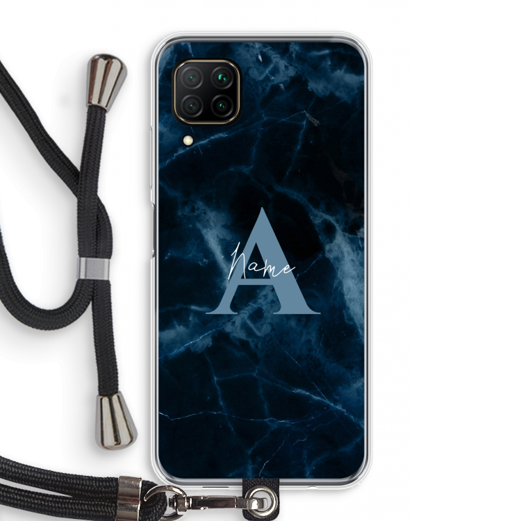 Midnight Marble: Huawei P40 Lite Transparant Hoesje met koord