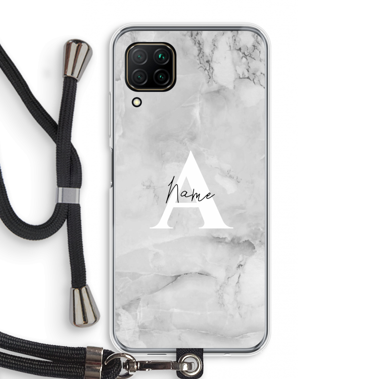Ivory Marble: Huawei P40 Lite Transparant Hoesje met koord