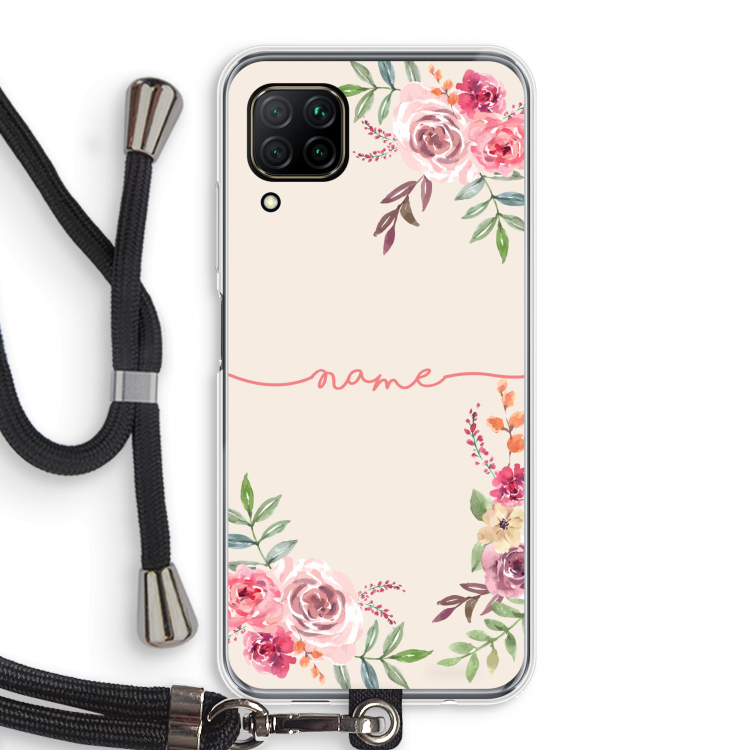 Rozen: Huawei P40 Lite Transparant Hoesje met koord