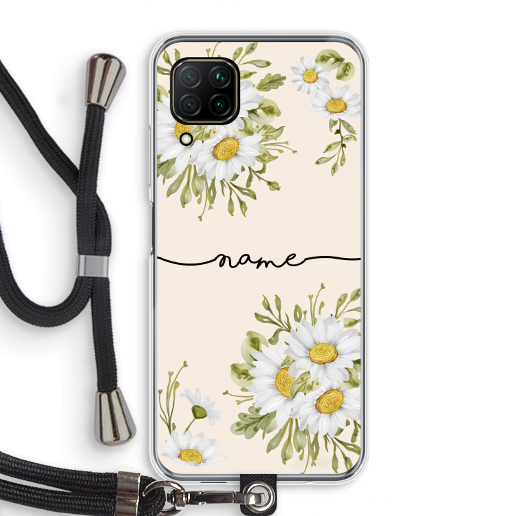 Daisies: Huawei P40 Lite Transparant Hoesje met koord
