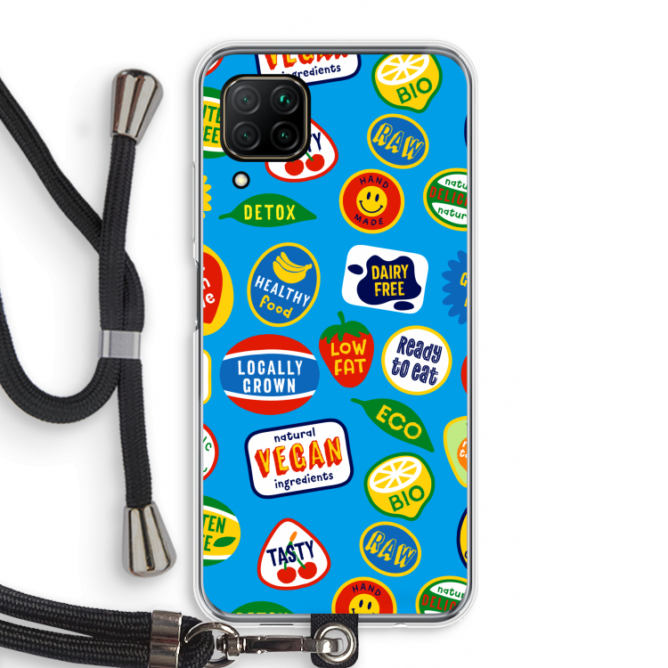 Fruitsticker: Huawei P40 Lite Transparant Hoesje met koord