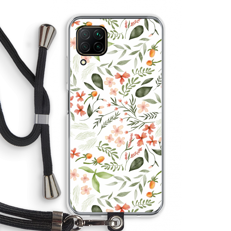 Sweet little flowers: Huawei P40 Lite Transparant Hoesje met koord
