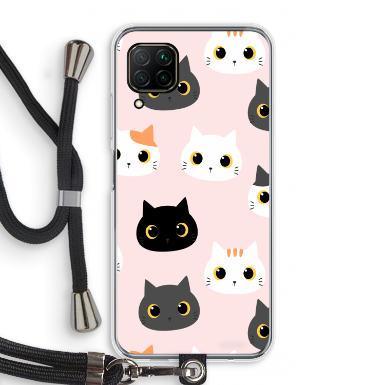 Katten: Huawei P40 Lite Transparant Hoesje met koord