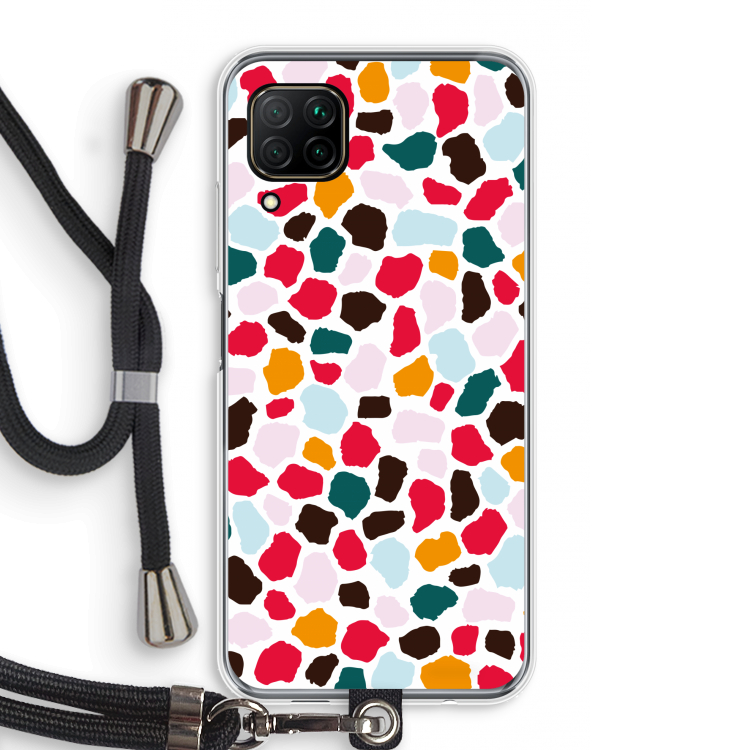 Colored Giraffe: Huawei P40 Lite Transparant Hoesje met koord
