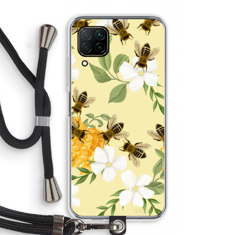 No flowers without bees: Huawei P40 Lite Transparant Hoesje met koord