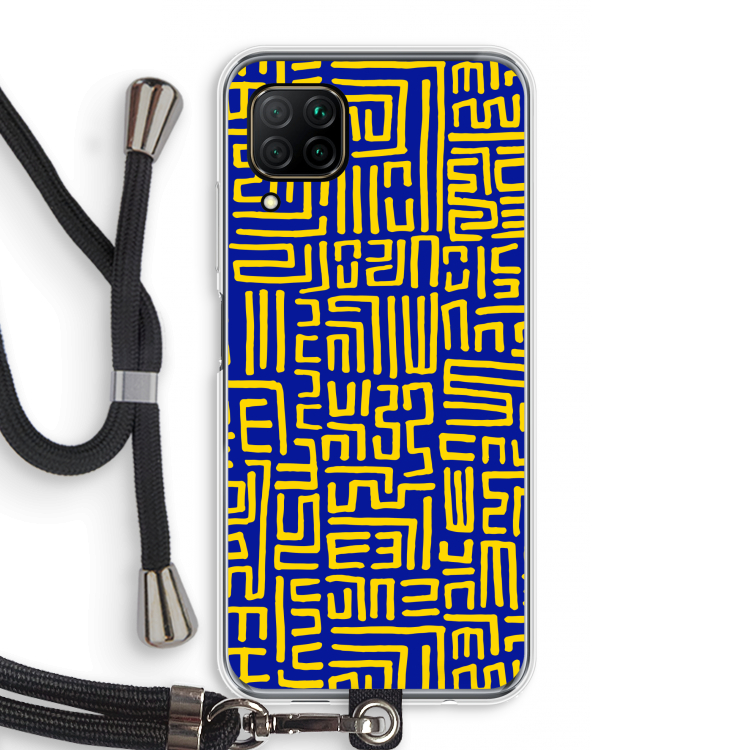 Majorelle Blue Print: Huawei P40 Lite Transparant Hoesje met koord