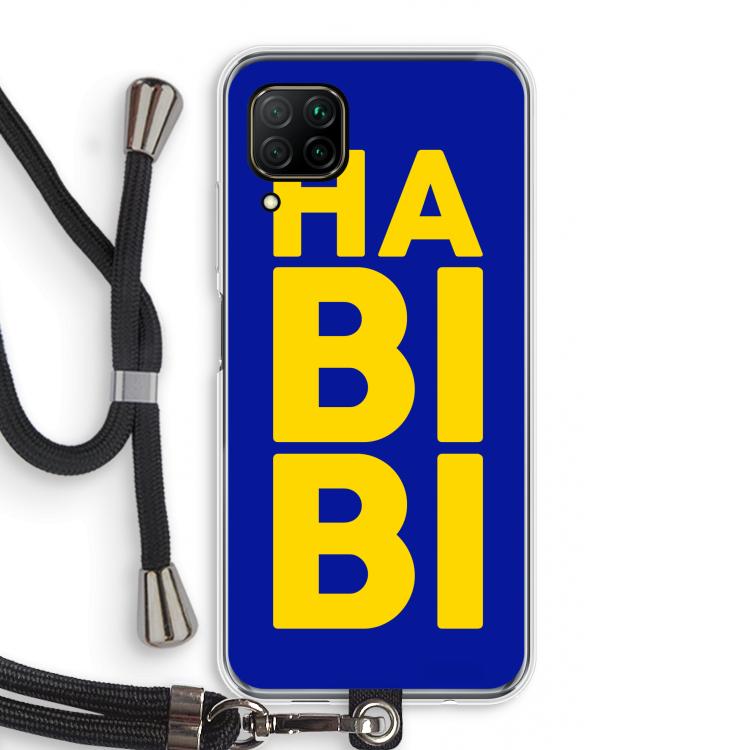 Habibi Blue: Huawei P40 Lite Transparant Hoesje met koord