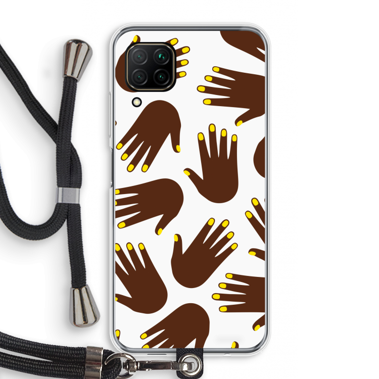 Hands dark: Huawei P40 Lite Transparant Hoesje met koord