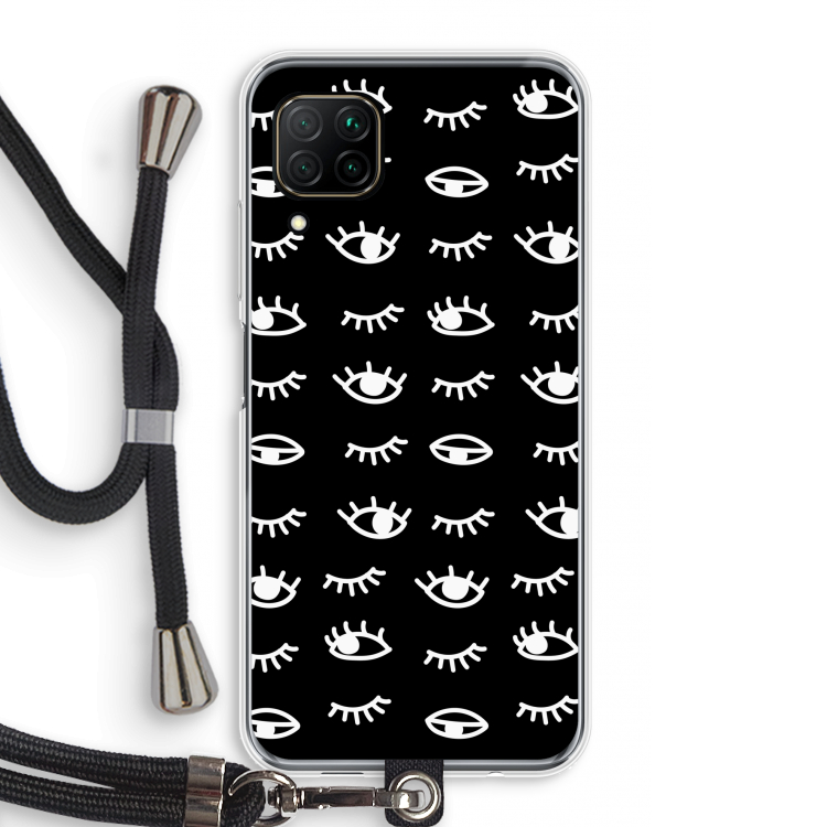 Eye pattern #3: Huawei P40 Lite Transparant Hoesje met koord