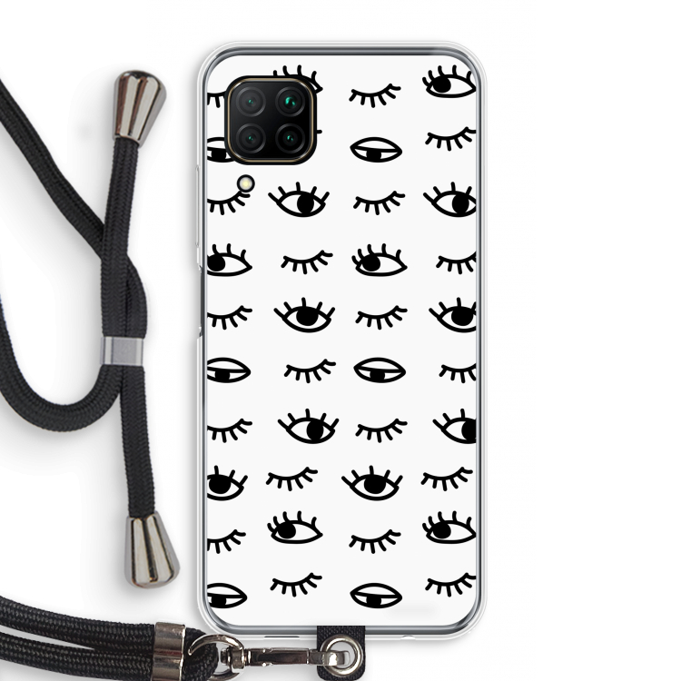 Eye pattern #2: Huawei P40 Lite Transparant Hoesje met koord