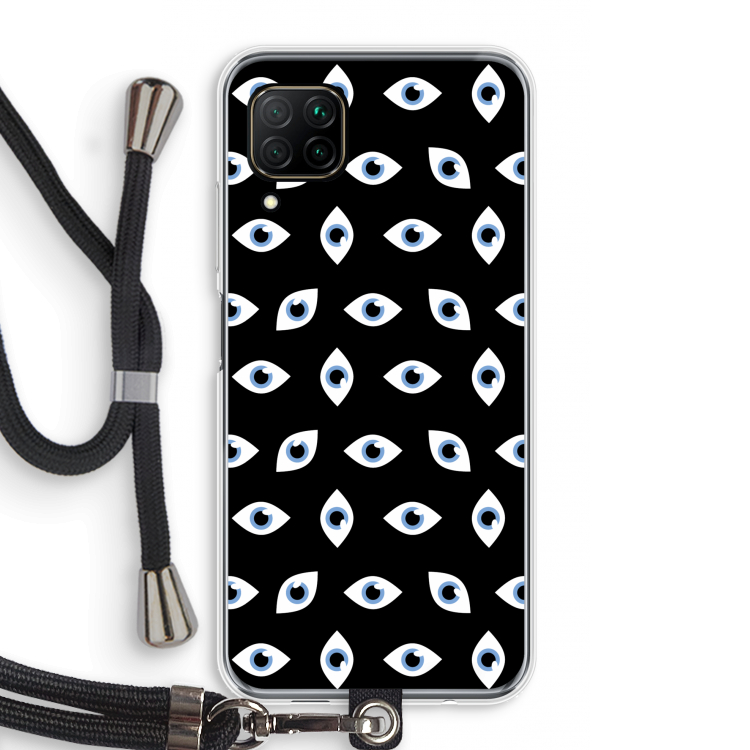 Eyes pattern: Huawei P40 Lite Transparant Hoesje met koord
