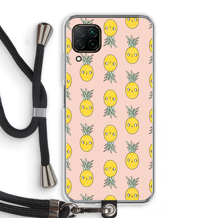 Ananas: Huawei P40 Lite Transparant Hoesje met koord
