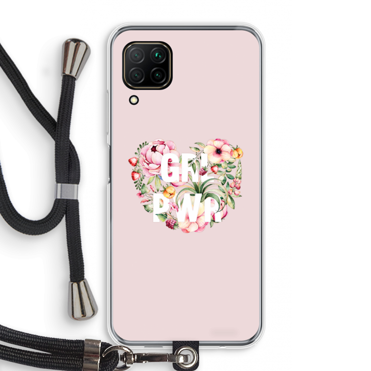GRL PWR Flower: Huawei P40 Lite Transparant Hoesje met koord