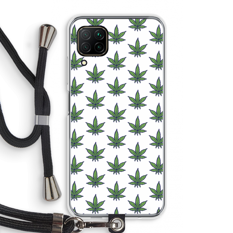 Weed: Huawei P40 Lite Transparant Hoesje met koord