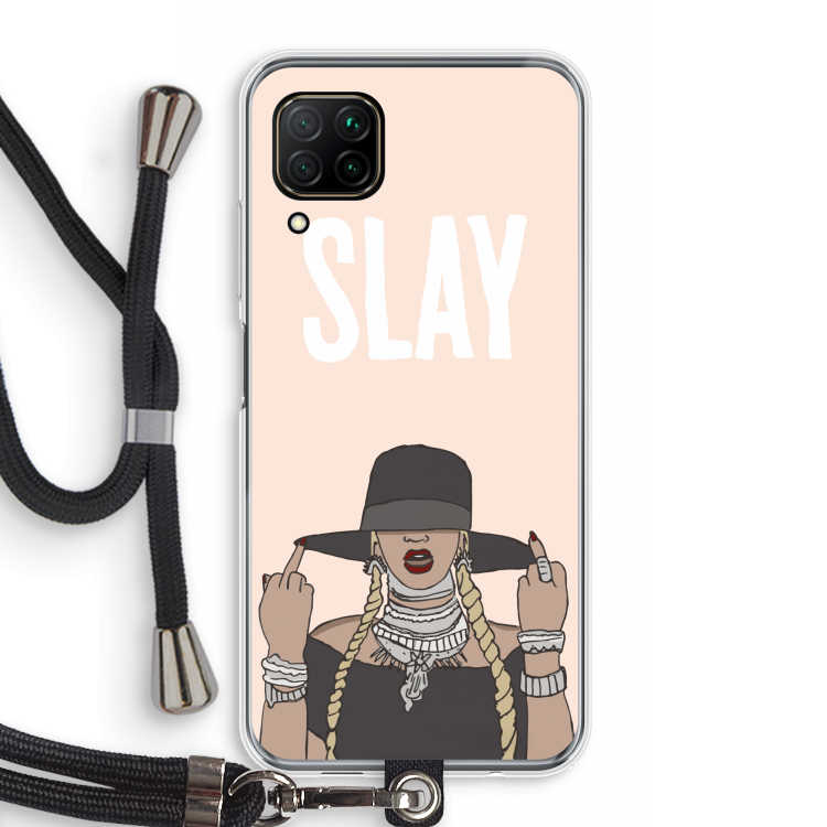 Slay All Day: Huawei P40 Lite Transparant Hoesje met koord