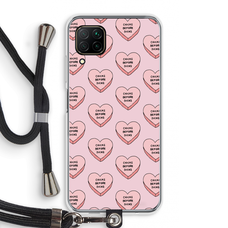Chicks before dicks: Huawei P40 Lite Transparant Hoesje met koord