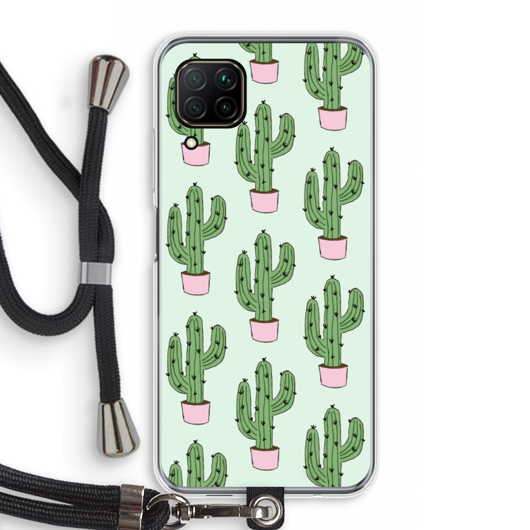 Cactus Lover: Huawei P40 Lite Transparant Hoesje met koord