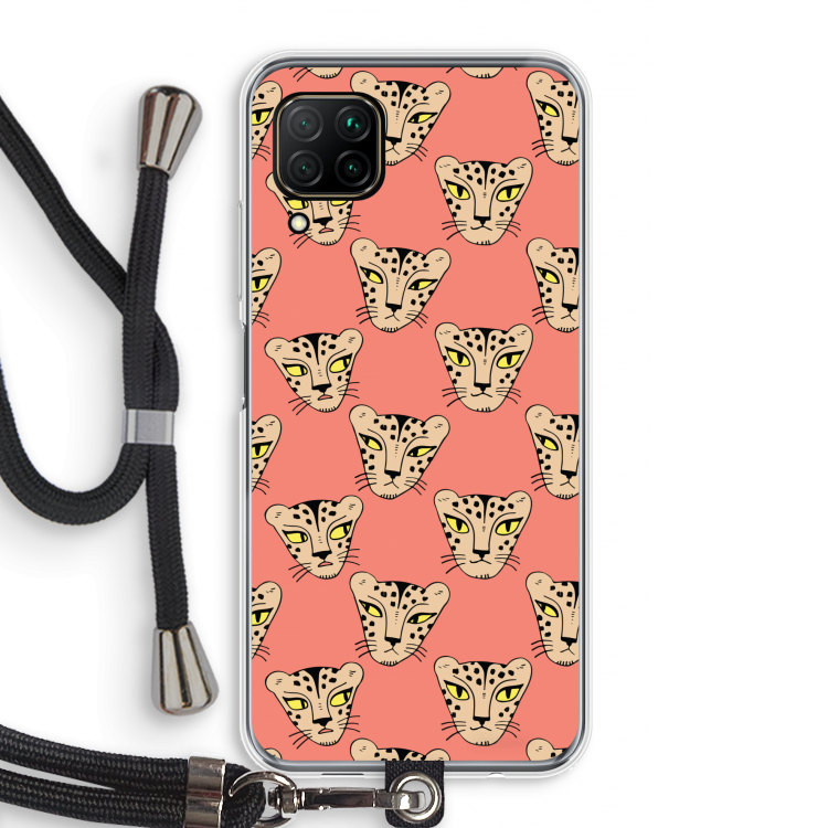 Tijger: Huawei P40 Lite Transparant Hoesje met koord