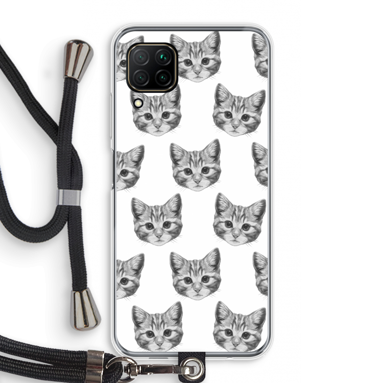 Kitten: Huawei P40 Lite Transparant Hoesje met koord