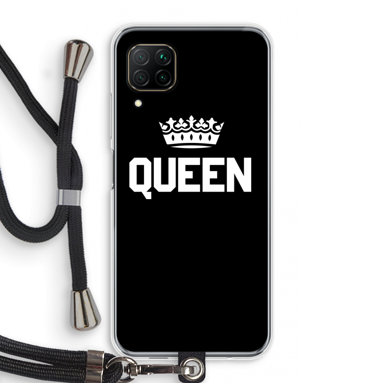 Queen zwart: Huawei P40 Lite Transparant Hoesje met koord