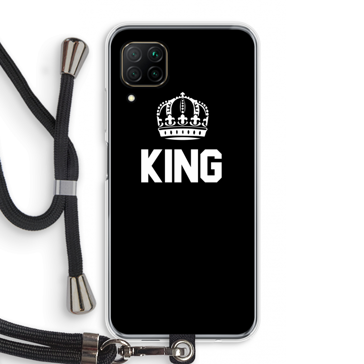 King zwart: Huawei P40 Lite Transparant Hoesje met koord