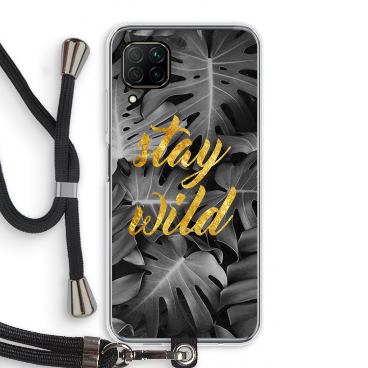 Stay wild: Huawei P40 Lite Transparant Hoesje met koord