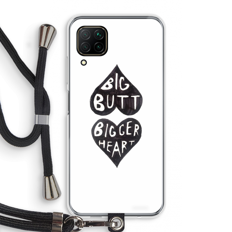 Big butt bigger heart: Huawei P40 Lite Transparant Hoesje met koord