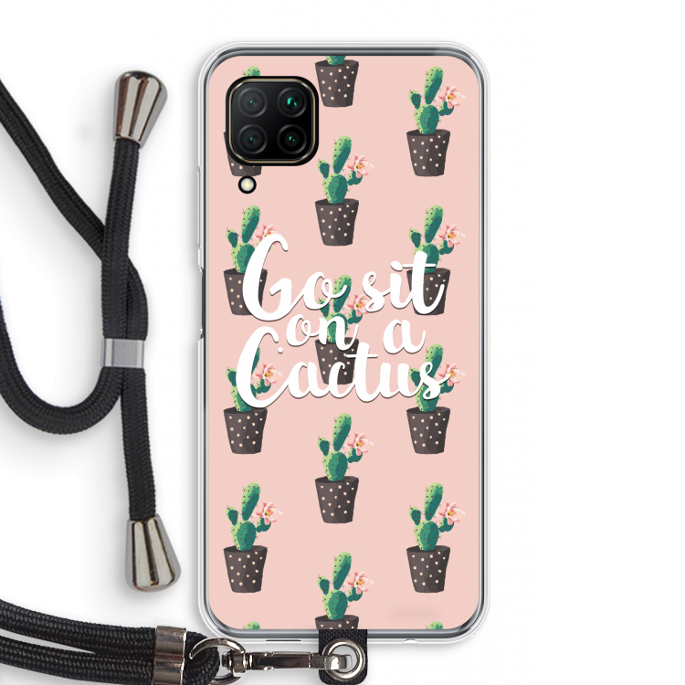 Cactus quote: Huawei P40 Lite Transparant Hoesje met koord