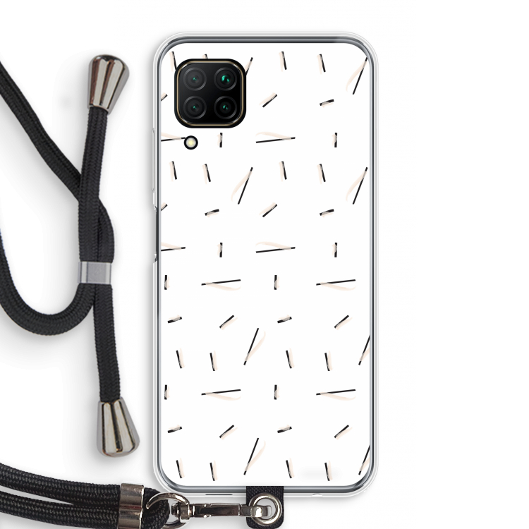 Hipster stripes: Huawei P40 Lite Transparant Hoesje met koord