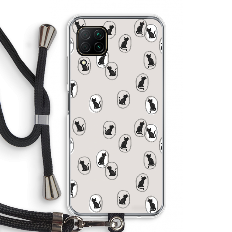 Miauw: Huawei P40 Lite Transparant Hoesje met koord