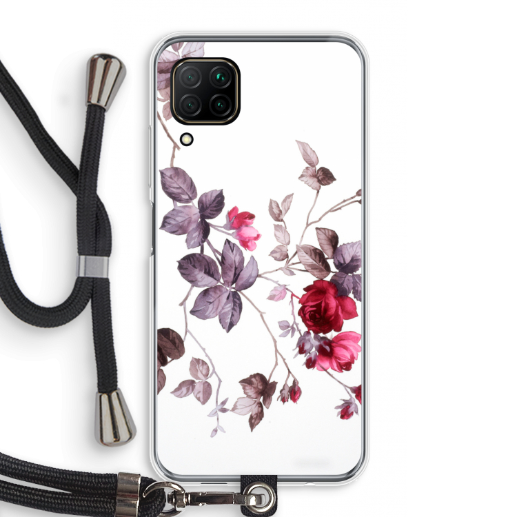 Mooie bloemen: Huawei P40 Lite Transparant Hoesje met koord