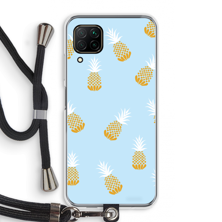 Ananasjes: Huawei P40 Lite Transparant Hoesje met koord