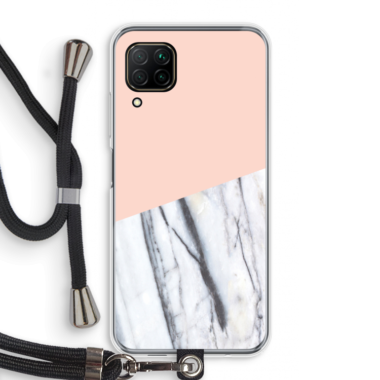 A touch of peach: Huawei P40 Lite Transparant Hoesje met koord