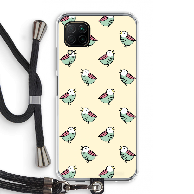 Vogeltjes: Huawei P40 Lite Transparant Hoesje met koord