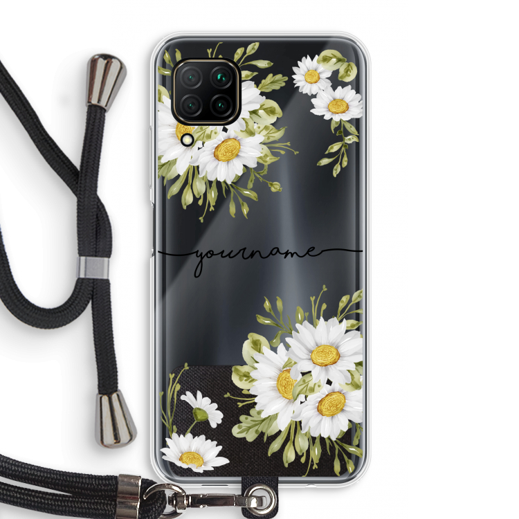 Daisies: Huawei P40 Lite Transparant Hoesje met koord