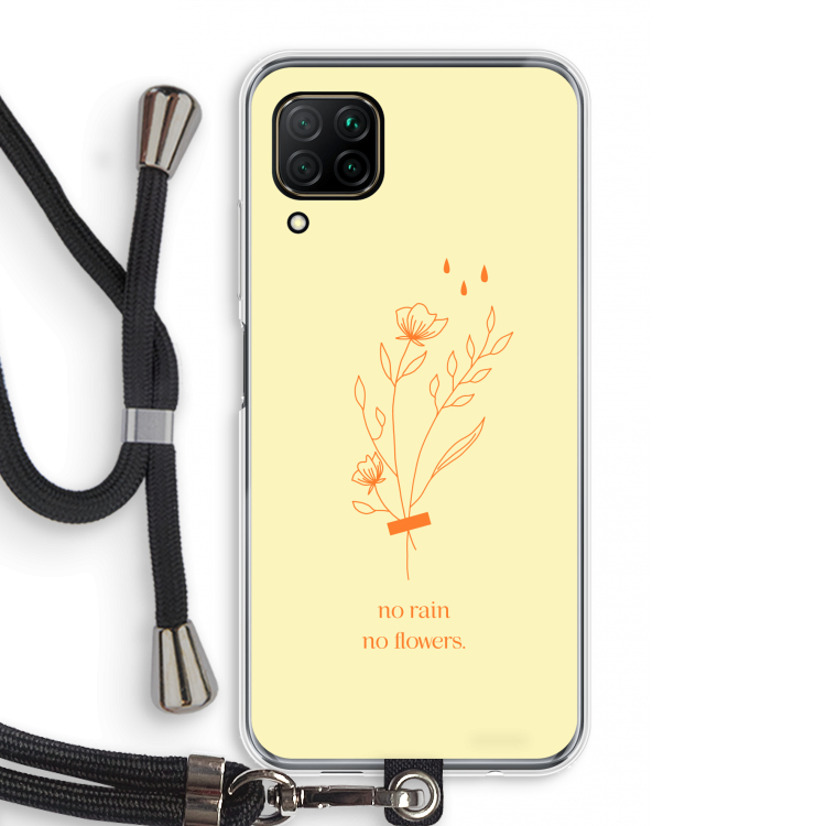 No rain no flowers: Huawei P40 Lite Transparant Hoesje met koord