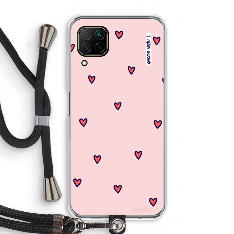 Hartjes: Huawei P40 Lite Transparant Hoesje met koord