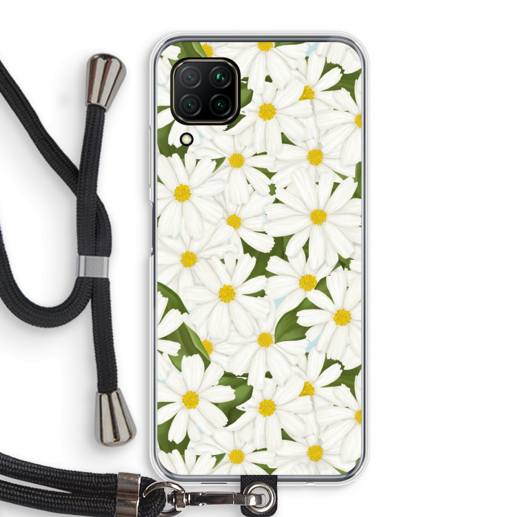 Summer Daisies: Huawei P40 Lite Transparant Hoesje met koord