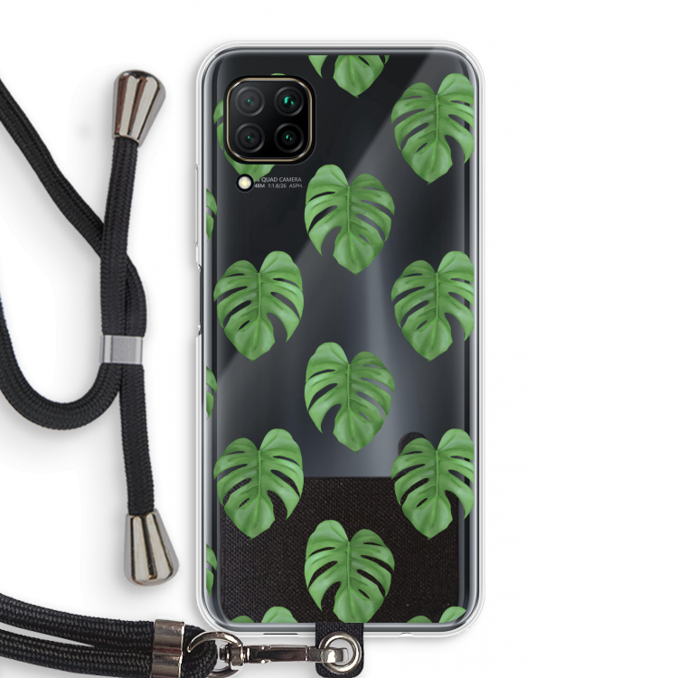 Monstera leaves: Huawei P40 Lite Transparant Hoesje met koord