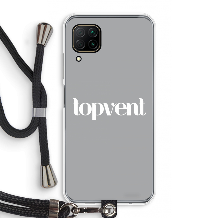 Topvent Grijs Wit: Huawei P40 Lite Transparant Hoesje met koord