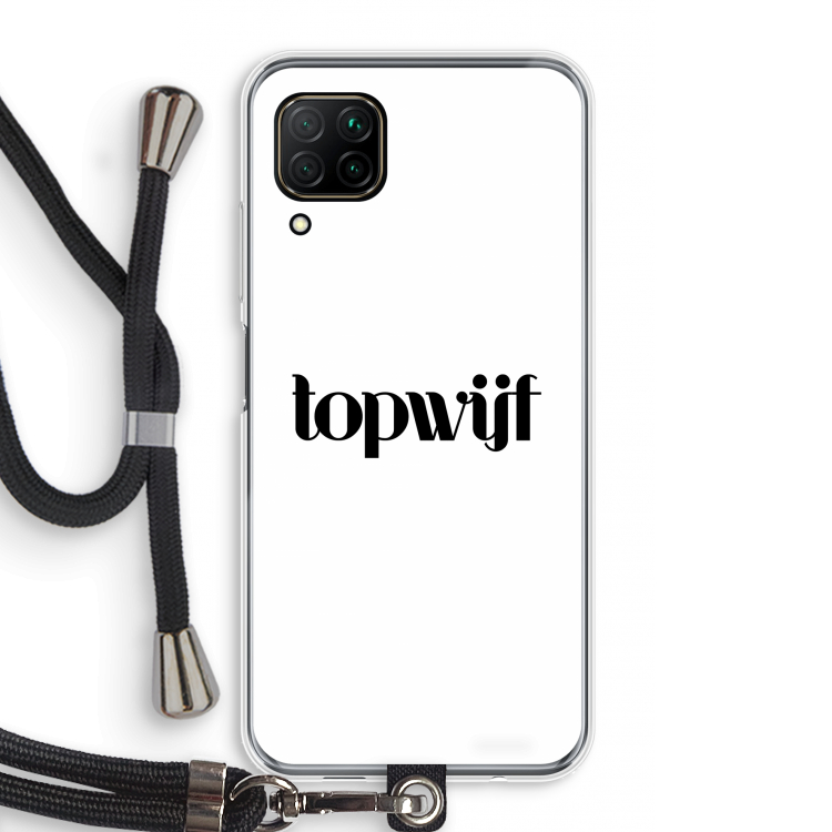 Topwijf Wit: Huawei P40 Lite Transparant Hoesje met koord