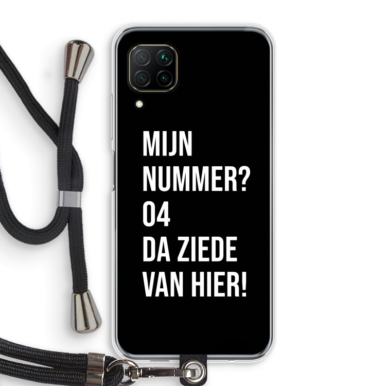 Da ziede van hier - Zwart: Huawei P40 Lite Transparant Hoesje met koord