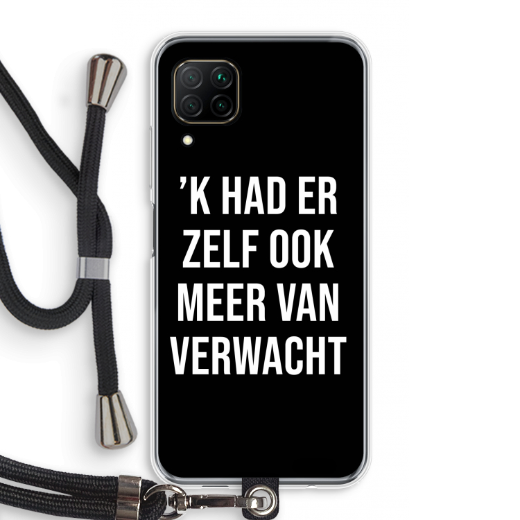 Meer verwacht - Zwart: Huawei P40 Lite Transparant Hoesje met koord