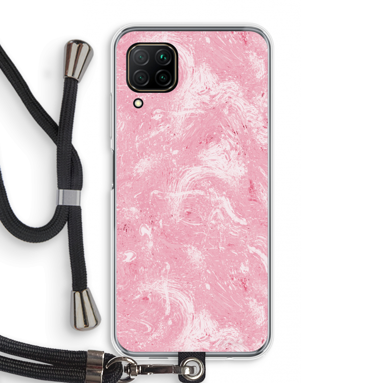 Abstract Painting Pink: Huawei P40 Lite Transparant Hoesje met koord
