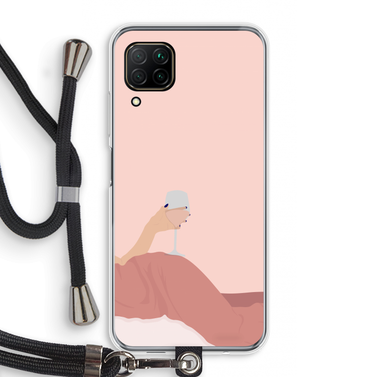 Wine: Huawei P40 Lite Transparant Hoesje met koord