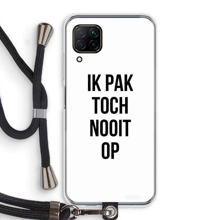 Ik pak nooit op: Huawei P40 Lite Transparant Hoesje met koord